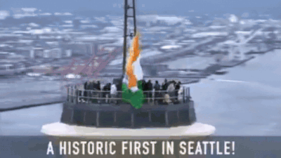 ‘A historic first’: Tricolour hoisted at Seattle’s iconic 605-feet-tall Space Needle; watch