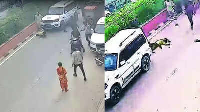 Caught on cam: SUV crushes labourer while fleeing after vehicle brawl in Rajasthan; victim was bystander | Jaipur News