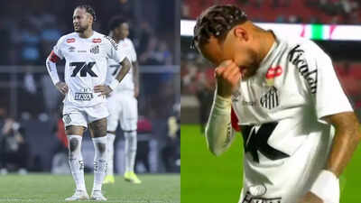 Watch: Neymar Jr breaks down in tears after worst career defeat; Santos manager fired | Football News