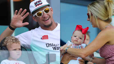 Patrick Mahomes twins with Bronze and Golden in white as Brittany Mahomes joins kids on the pitch at Kansas City Current game | NFL News