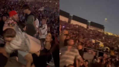 Concert chaos at Rose Bowl: Woman knocked unconscious in wild attack – Watch