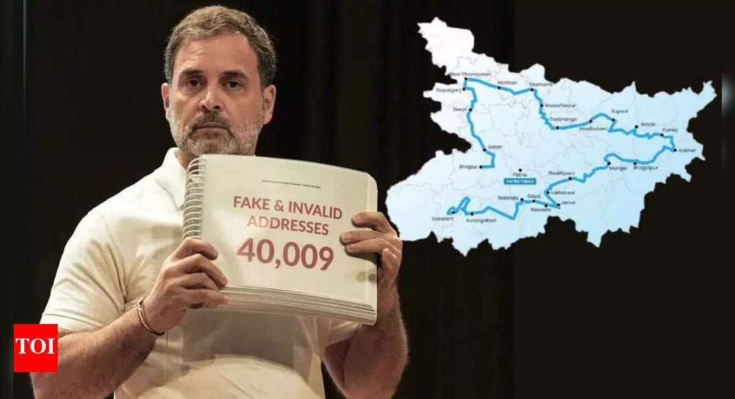 Rahul Gandhi kicks off ‘Voter Adhikar Yatra’ in Bihar: 16 days, 1,300 km, 20 districts – full route | India News