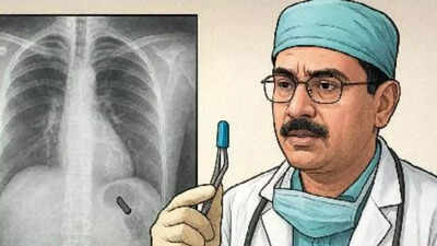 Pen cap stuck in lung for 26 yrs: Delhi doctors remove object; express shock at ‘rare case’ | India News