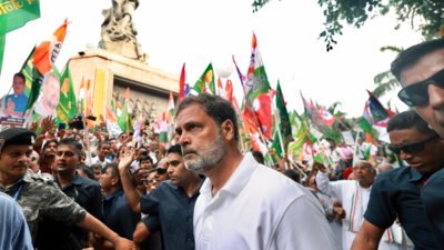Voter Adhikar Yatra: Rahul Gandhi’s march halted midway in Patna; police cite restricted area | India News