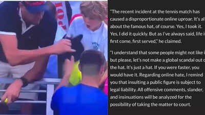 US Open: Millionaire CEO defends cap-snatch moment, warns legal action – ‘First come, first served’ | Tennis News