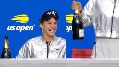 Hilarious! Tennis queen Aryna Sabalenka brings champagne to press conference after US Open win – Watch | Tennis News