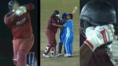 West Indies batter escapes gruesome injury; bizarre incident involves ball getting stuck in helmet – watch | Cricket News