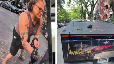 ‘Mental illness’: Woman smears dog poop on Trump-themed Tesla Cybertruck in Chicago — Watch