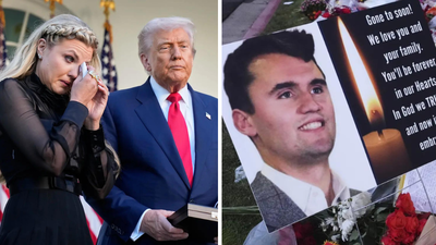 Erika Kirk reveals late husband Charlie’s ‘presidential ambitions’ as Trump compares him to Abraham Lincoln