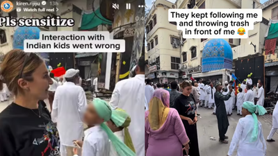 ‘You’re growing up in trash’: Russian tourist confronts Indian kids littering on streets; Union minister Rijiju reacts to viral video | Delhi News