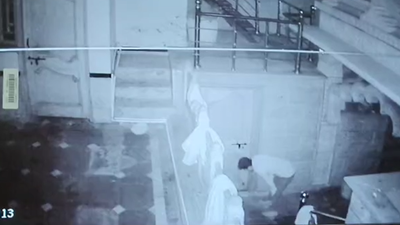 Watch: Rs 30-lakh gold-plated urn stolen from Delhi temple; thief climbs roof using electric wires | Delhi News