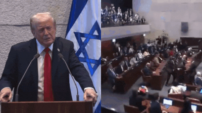 ‘Recognise Palestine’: Protesters interrupt Trump’s address in Israel parliament – Watch