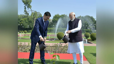 PM Modi, Mongolian President plant saplings under ‘Ek Ped Maa Ke Naam’ initiative | India News