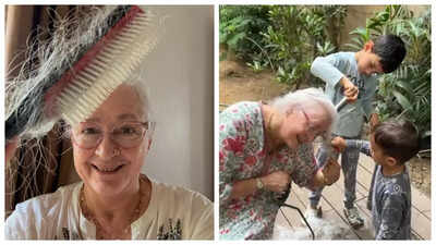 Nafisa Ali Sodhi’s grandkids help her cope with hair fall amid chemotherapy against stage 4 cancer – See Pic |