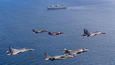 ‘Collective commitment to regional stability’: IAF, Royal Navy hold exercise over Indian Ocean – pics | India News