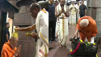 Modi in Andhra: PM dons veshti, offers prayers at Srisailam Temple; to inaugurate key projects | India News