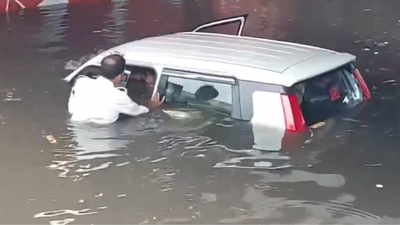 Neck-deep water, no fear: Underpass turns death trap in flooded Mathura; cop’s heroic act saves trapped family — watch | Lucknow News
