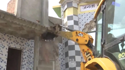 Bulldozers roll in Sambhal: Illegal madrasa, ‘barat ghar’ pulled down on govt land; SP says 30-day notice ignored | Meerut News