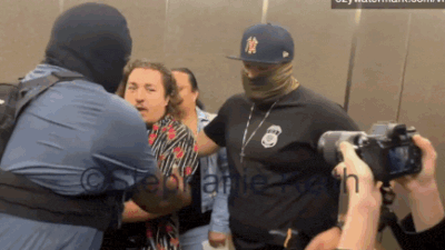 Scuffle with journalists: Federal agents shove reporters at NYC immigration court – video