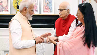 ‘Statesman of vision and integrity’: PM Modi visits LK Advani on his 98th birthday; BJP leaders extend greetings | India News