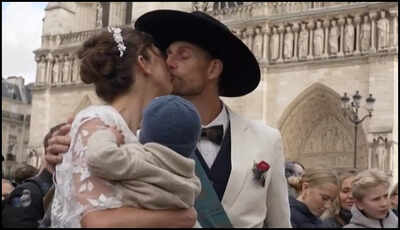 Notre-Dame’s heart beats again with a wedding for craftsman who rebuilt it — first in 30 years