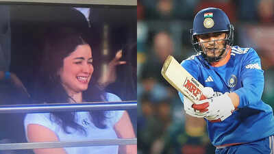 Shubman Gill plays a stunning flick, Sara Tendulkar’s reaction says it all – See pics | Cricket News
