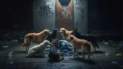 Dogs turn guardians: Newborn left outside toilet survives night under stray pack’s protection in West Bengal | Kolkata News