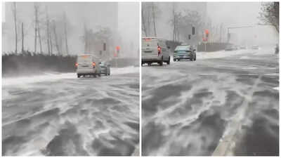 Watch: December blizzard in China goes viral for snow-globe streets and whirling powder