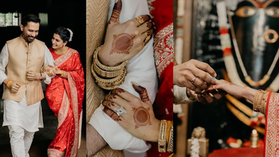Samantha Ruth Prabhu flaunts giant WEDDING ring, stuns in a red saree as she marries Raj Nidimoru, drops FIRST PICS; netizens react | Telugu Movie News
