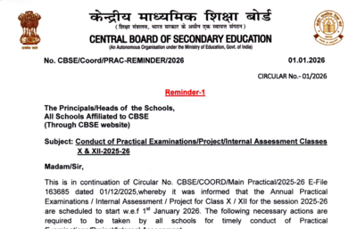 CBSE Class 10, 12 Practical exams 2026: Board issues strict guidelines; check official notice here