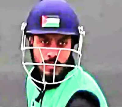 Pulwama cricketer wears helmet with Palestinian flag sticker; cops start probe | India News