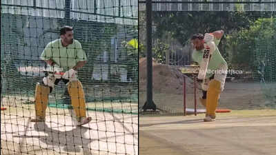 MS Dhoni starts preparations ahead of IPL; CSK share practice video – Watch | Cricket News