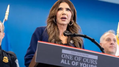 ‘Cosplaying Nazism’: Outrage erupts as Kristi Noem’s DHS podium echoes phrase tied to Nazi ideology