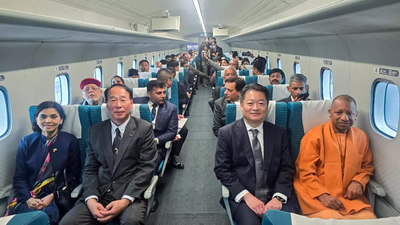 Watch: UP CM Yogi Adityanath takes spin on Japan’s futuristic Maglev train | India News