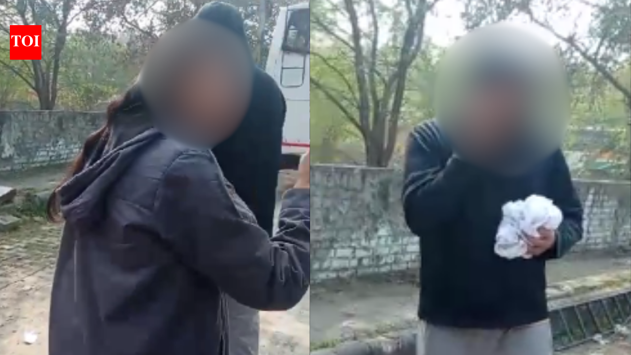 Dwarka car accident: ‘Wo speed mein tha’: Dwarka car accident aftermath video shows brother-sister duo shifting blame on biker | Delhi News