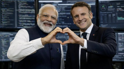 ‘When friends connect, innovation follows’: French President Macron shares AI image with PM Modi | India News
