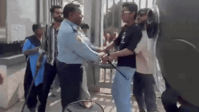 Watch: Bajrang Dal vandalises Indore’s Narsee Monjee College during Valentine’s Day programme | Indore News