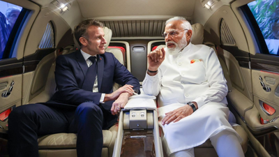 ‘Jai Ho’: PM Modi’s car ride moment with French President Emmanuel Macron’s in Mumbai | India News