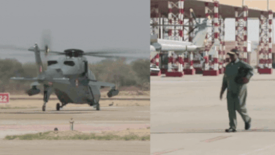 Watch: President Murmu take sortie in indigenous light combat helicopter ‘Prachand’