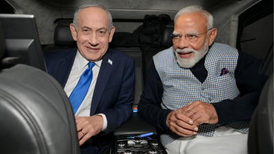 ‘Hum sath aage badh rahe hain’: Israel PM Netanyahu shares car ride with PM Modi after Knesset address