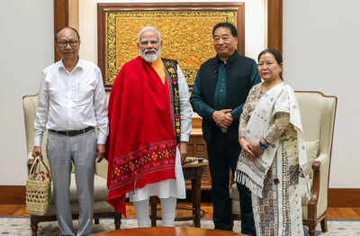 PM Modi meets Manipur CM, his two deputies in New Delhi | India News