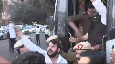 ‘Traitor Rahul’: BJP protests Congress’s shirt-off disruption at AI event | India News