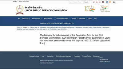 UPSC CSE Extend Date: UPSC extends CSE 2026 deadline after portal issues; applications now open till February 27, 2026 |