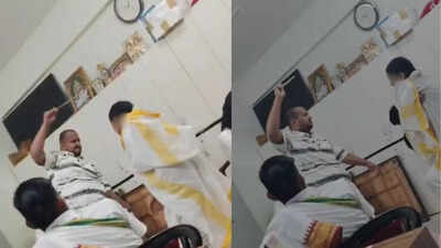 Teacher thrashes student with cane at Ujjain school; probe ordered after video goes viral | Indore News