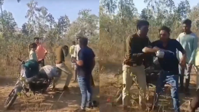 Chhattisgarh forest guard seen with woman companion thrashed, made to dance by mob; video sparks outrage | Raipur News