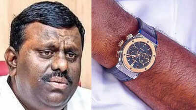 Rs 18 lakh Hublot watch on Congress MLA K Raghavendra Hitnal’s wrist sets off chatter | Hubballi News