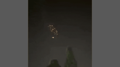Watch: Flashes in sky above central Israel in latest Iran cluster munition strike