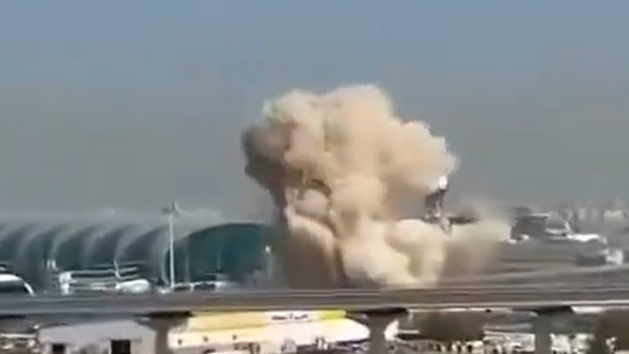 Watch: Moment Iranian drone struck Dubai International Airport’s runway