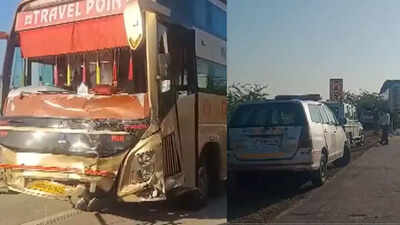 At least 6 killed after van collides with double-decker bus in Hathras; several injured | Agra News