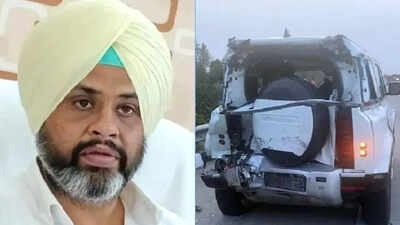 Khushbaz Singh Jatana Accident: Stuck on highway, Punjab Congress leader Khushbaz Singh Jatana, driver killed as truck slams Defender | Chandigarh News